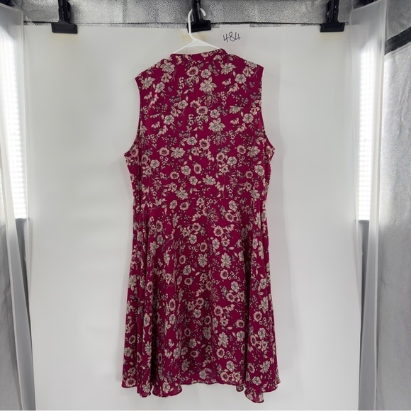 Nanette Lepore floral sleeveless dress maron red size 22W - Picture 2 of 8
